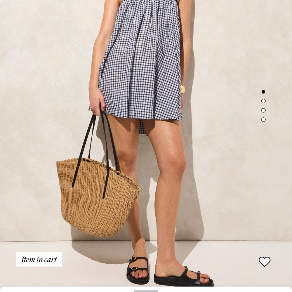 JCREW navy gingham swim cover up 3X - NWT
